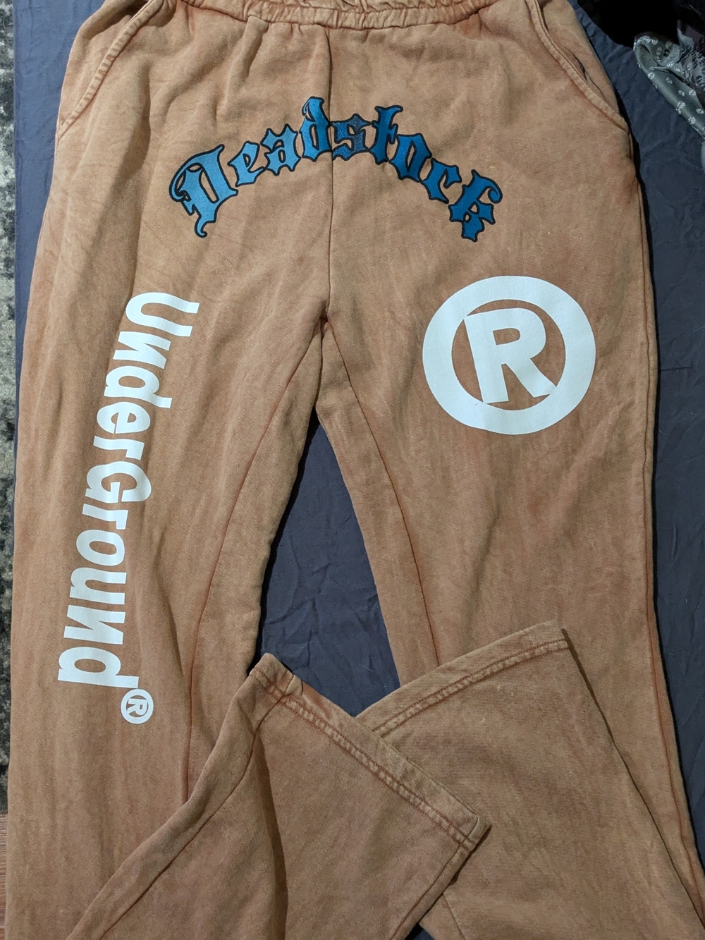 UnderGround Brown Graphic Joggers with Blue Logo